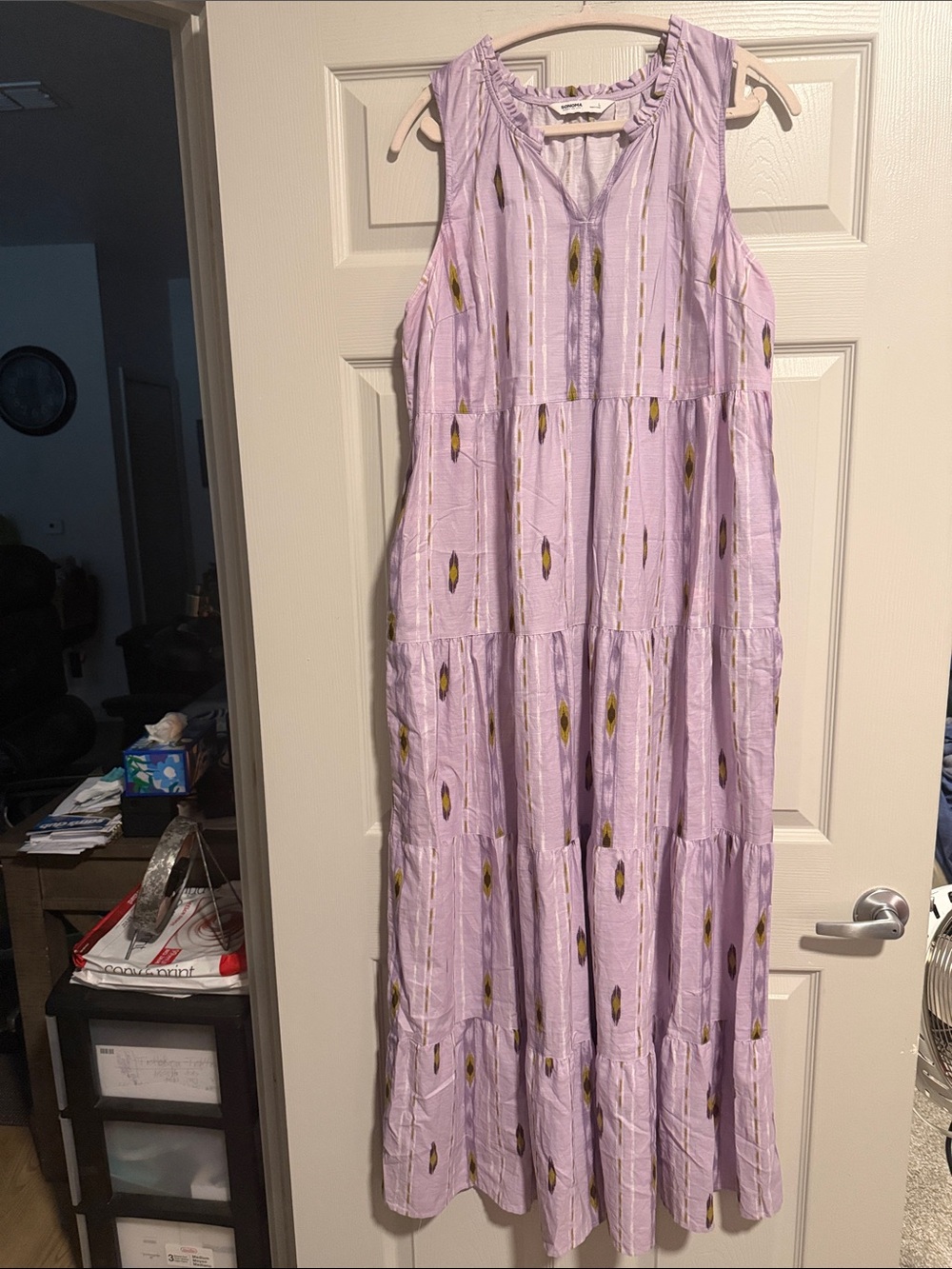 Sonoma Lavender Dress with Gold Print